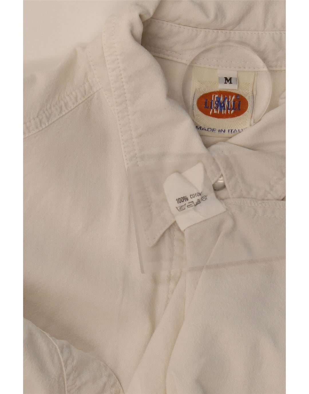 VINTAGE Womens Shirt UK 14 Medium White Cotton Vintage Vintage and Second-Hand Vintage from Messina Hembry 