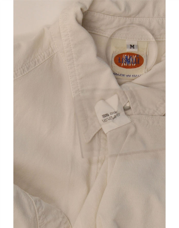 VINTAGE Womens Shirt UK 14 Medium White Cotton Vintage Vintage and Second-Hand Vintage from Messina Hembry 
