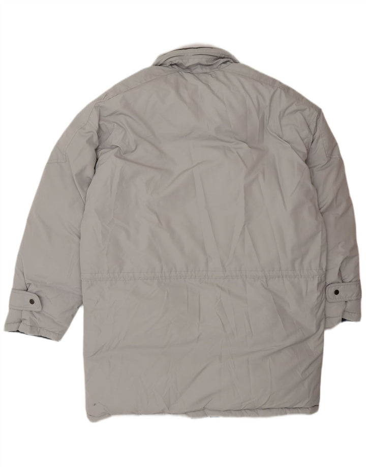 VINTAGE Herren Loose Fit Wattierter Mantel UK 36 Small Grau Polyester