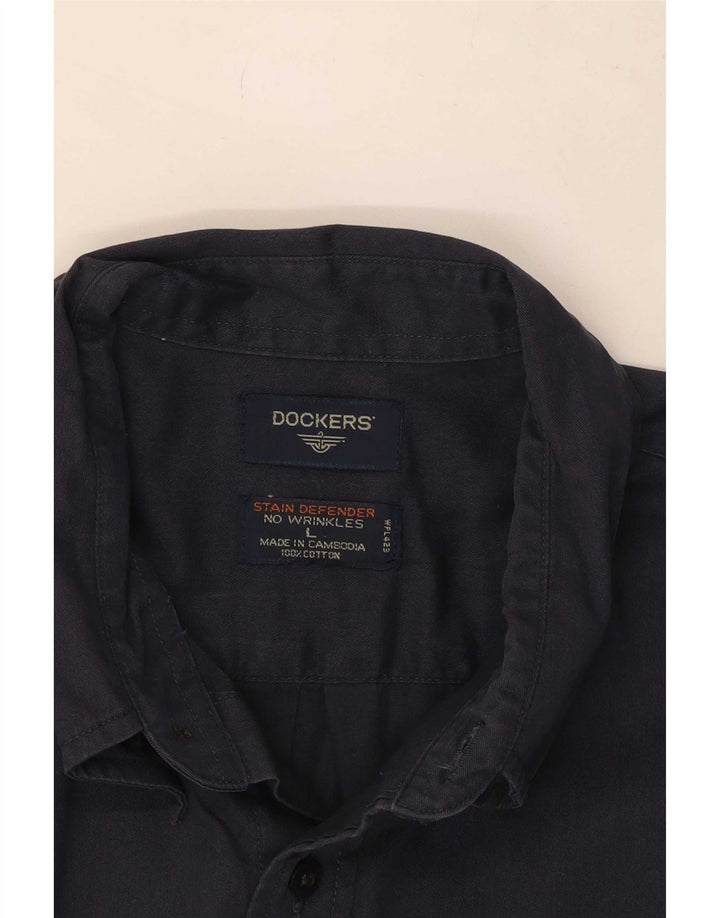 Dockers Herrenhemd, groß, marineblau, Baumwolle