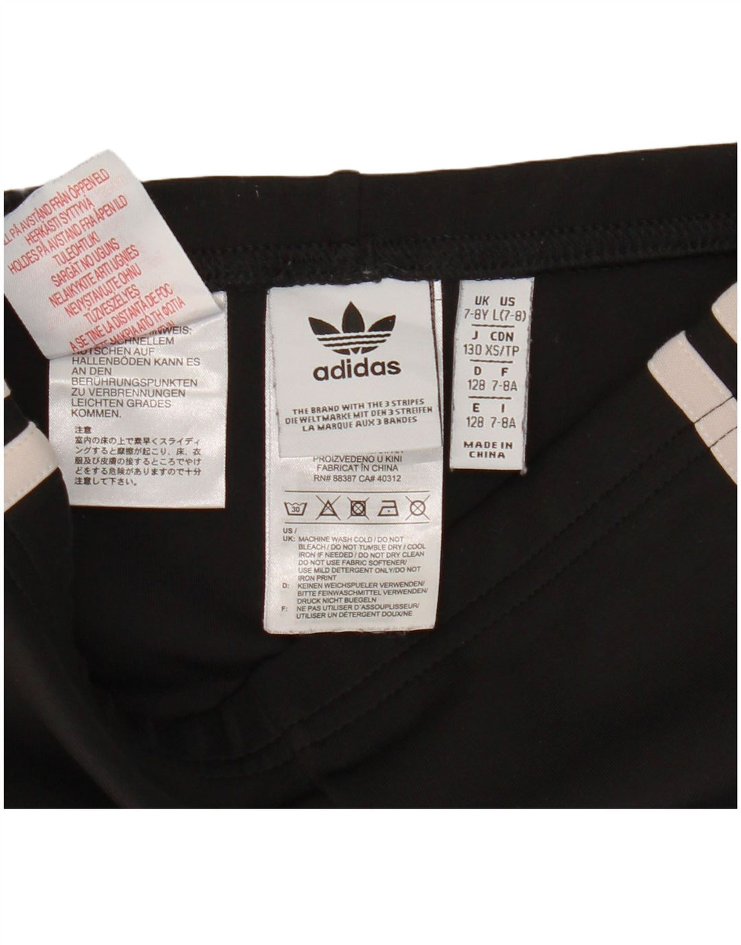 Adidas Mädchen-Leggings, 7–8 Jahre, schwarzes Polyester