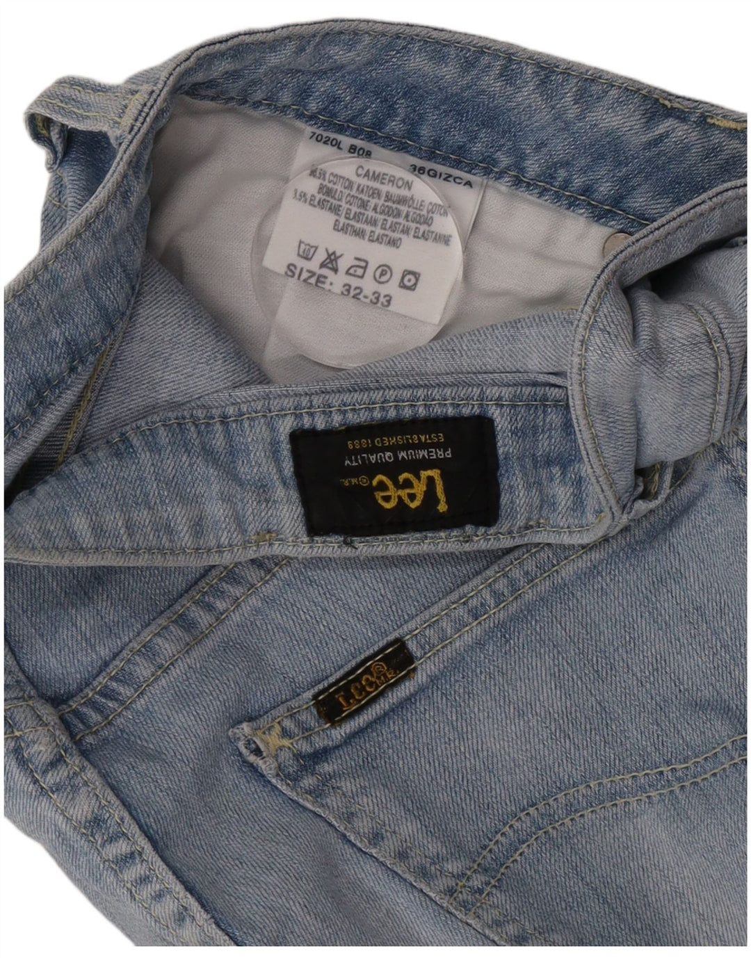 Lee Damen Cameron Straight Jeans W32 L33 Blaue Baumwolle