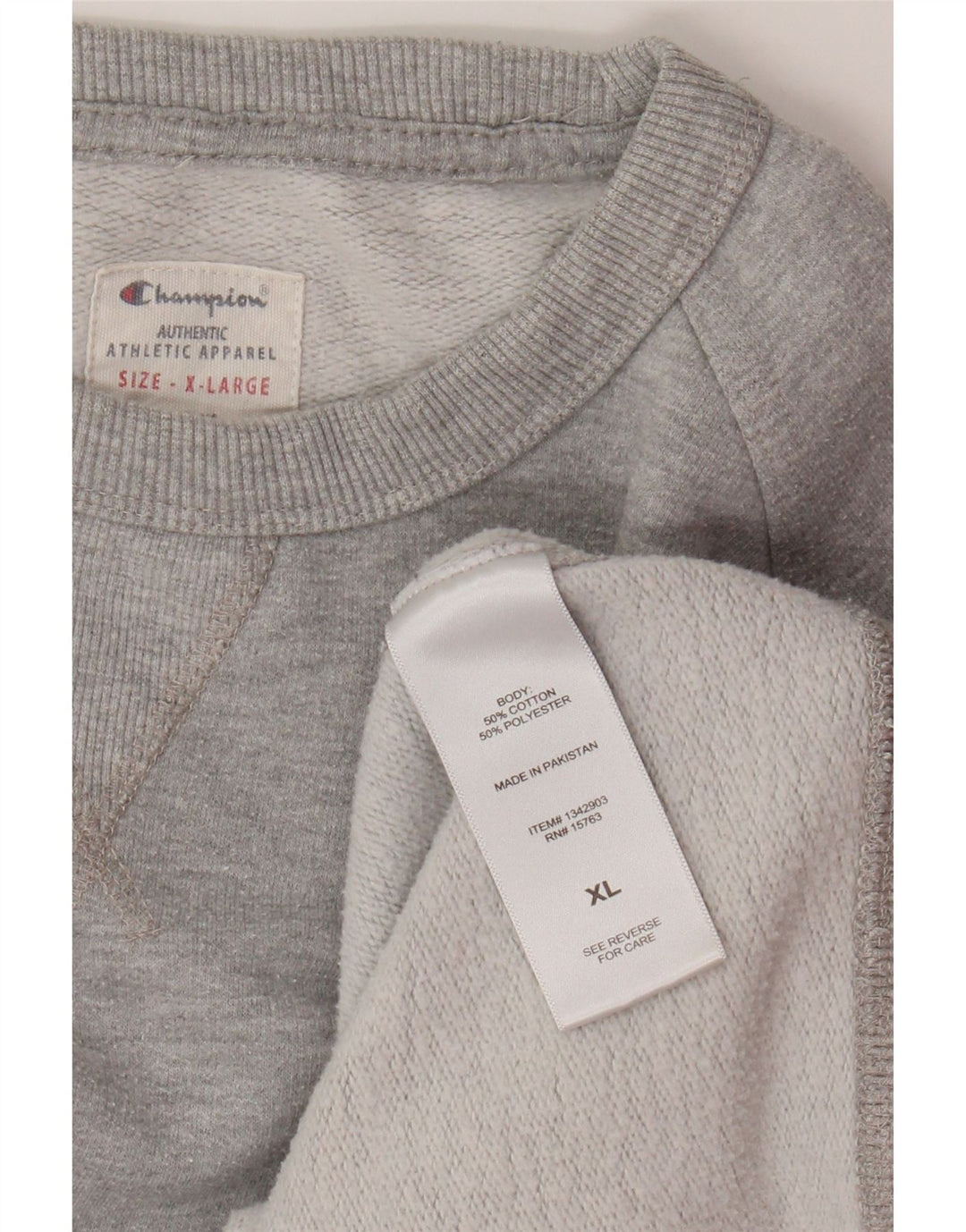 Champion Herren Grafik-Sweatshirt-Pullover XL aus grauer Baumwolle