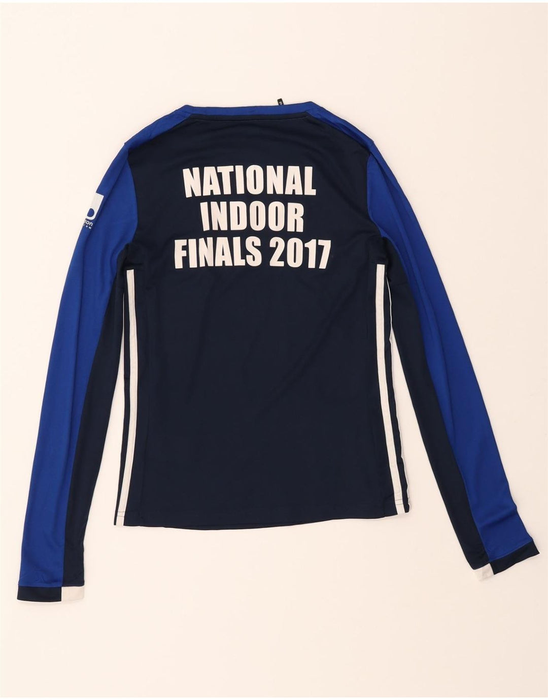 ADIDAS Womens Climacool Graphic Top Long Sleeve UK 8/10 Small Navy Blue Vintage Adidas and Second-Hand Adidas from Messina Hembry 
