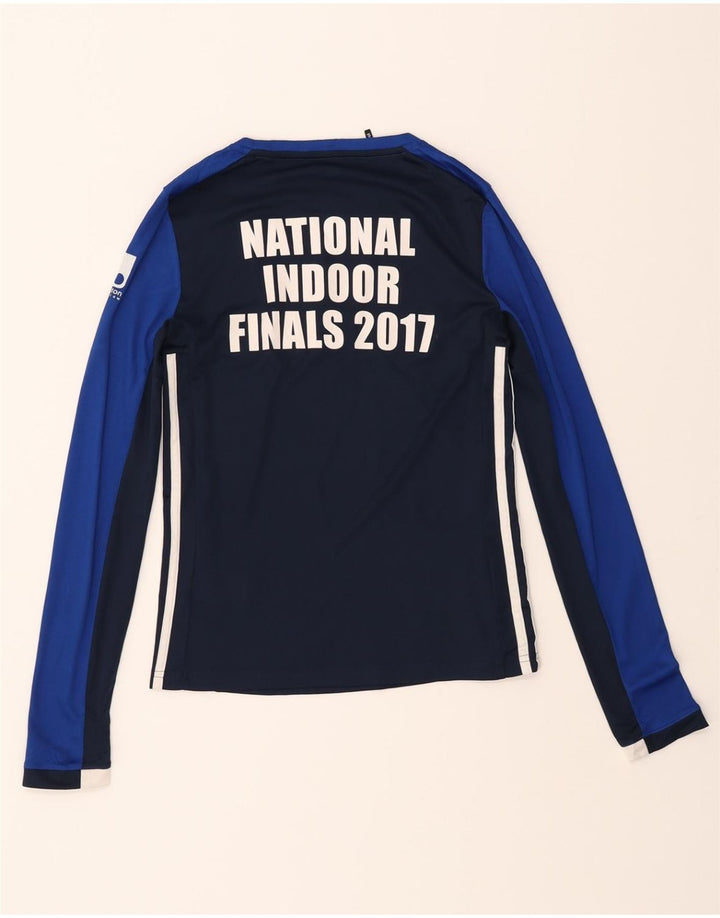 ADIDAS Womens Climacool Graphic Top Long Sleeve UK 8/10 Small Navy Blue Vintage Adidas and Second-Hand Adidas from Messina Hembry 