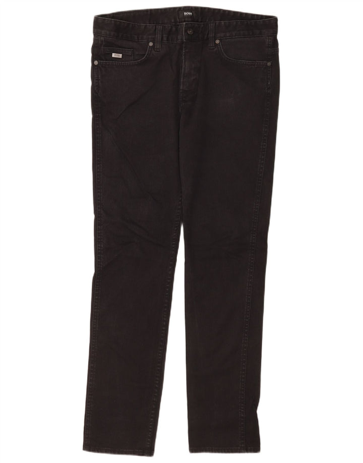 Hugo Boss Herren Slim Jeans W34 L32 Schwarze Baumwolle