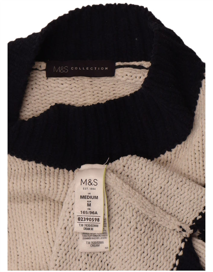 Marks & Spencer Damen-Pullover mit Rollkragen, UK 14, Mittelweiß