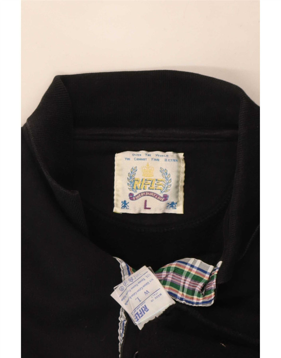 Rifle Herren-Sweatshirt mit Rollkragen, groß, aus schwarzer Baumwolle