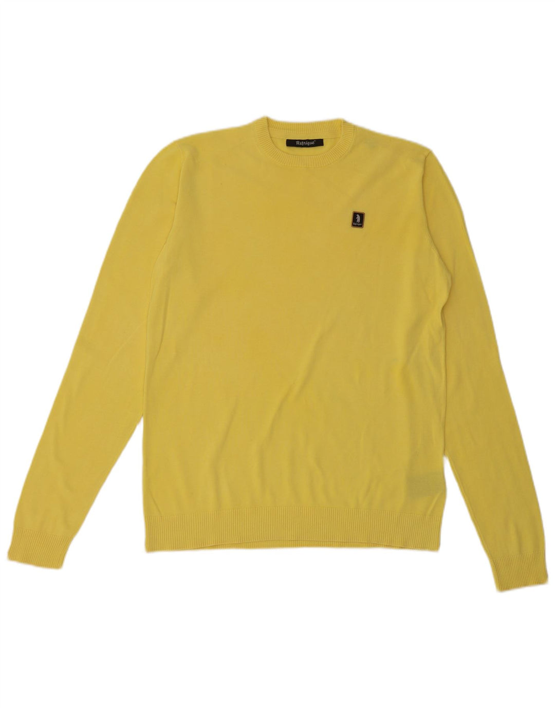 Refrigue Herren-Pullover mit Rundhalsausschnitt, mittelgelbe Baumwolle