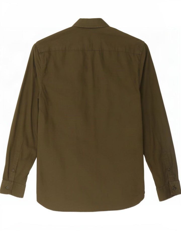 Fred Perry Herrenhemd Small Khaki Baumwolle