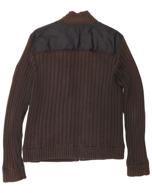 Calvin Klein Jeans Herren Utility-Jacke UK 36 Small Braunes Colourblock-Nylon