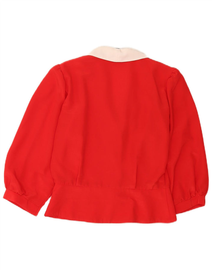 Libra Damen-Hemdbluse mit 3/4-Ärmeln, UK 10, Größe S, Rot, Colourblock-Polyester