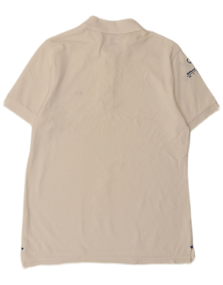 Sun68 Herren-Poloshirt mit Grafik, mittelweiß