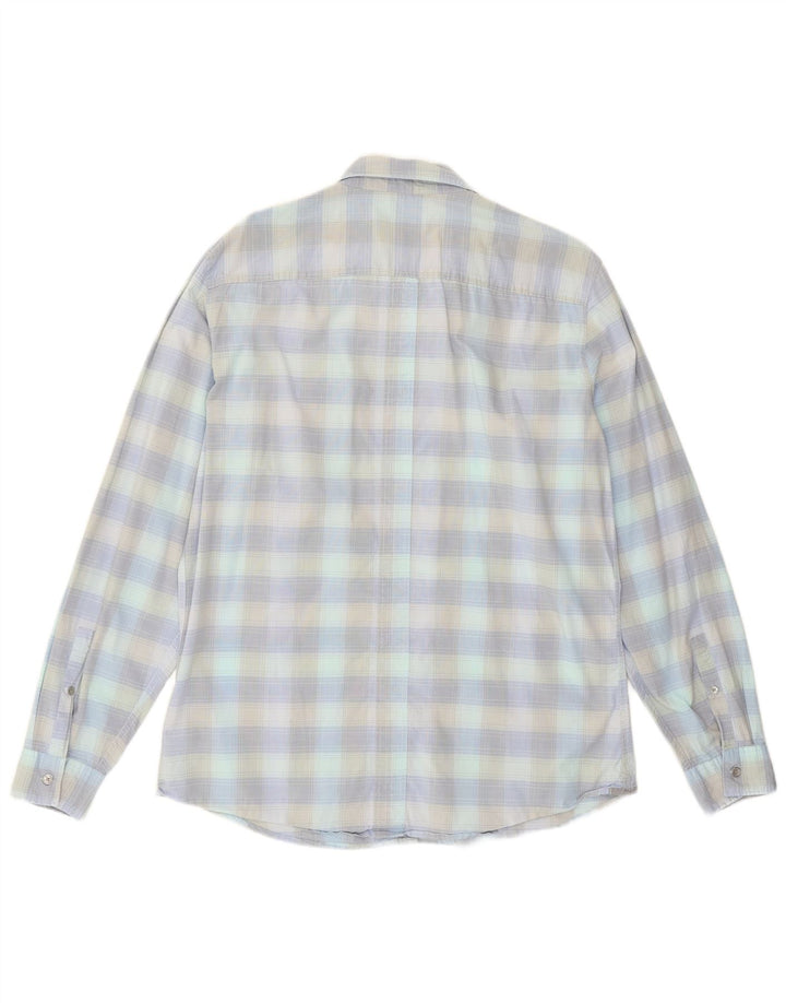 Calvin Klein Herrenhemd, groß, blau kariert, Baumwolle