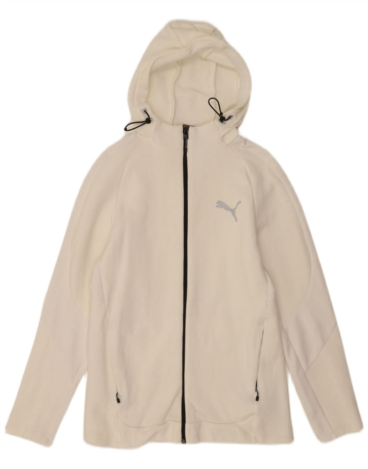 Puma Herren-Kapuzenpullover mit Reißverschluss, mittelweiße Baumwolle