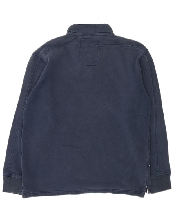 Crew Clothing Mens Zip Neck Sweatshirt Jumper Small Navy Blue Cotton