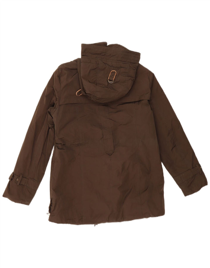 MASSIMO DUTTI Damen-Windbreakerjacke mit Kapuze, UK 14, mittlere Khaki-Baumwolle