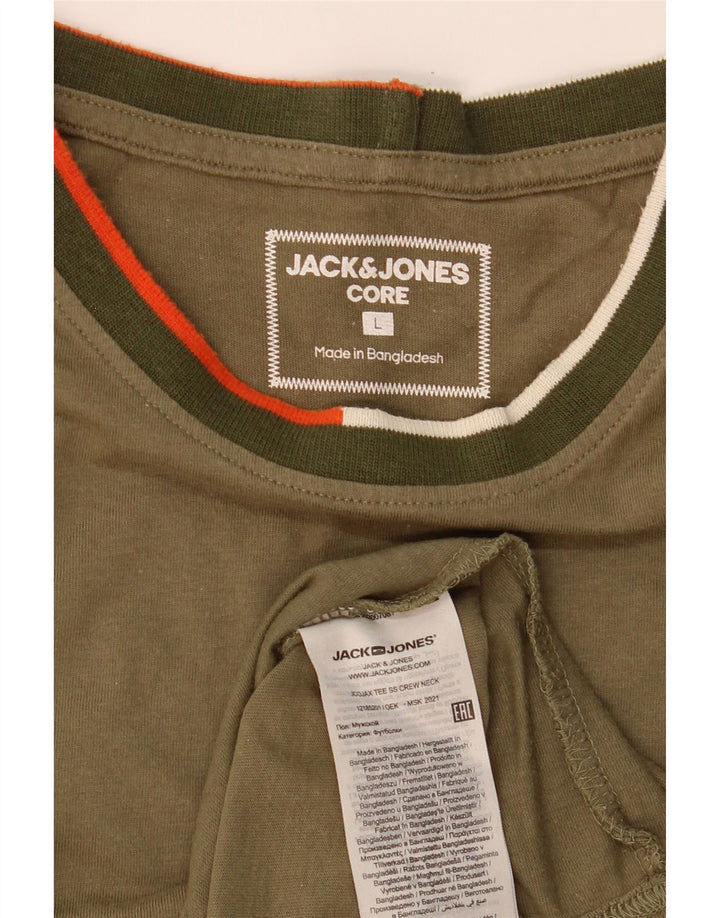 JACK & JONES Herren T-Shirt Top Large Khaki Baumwolle