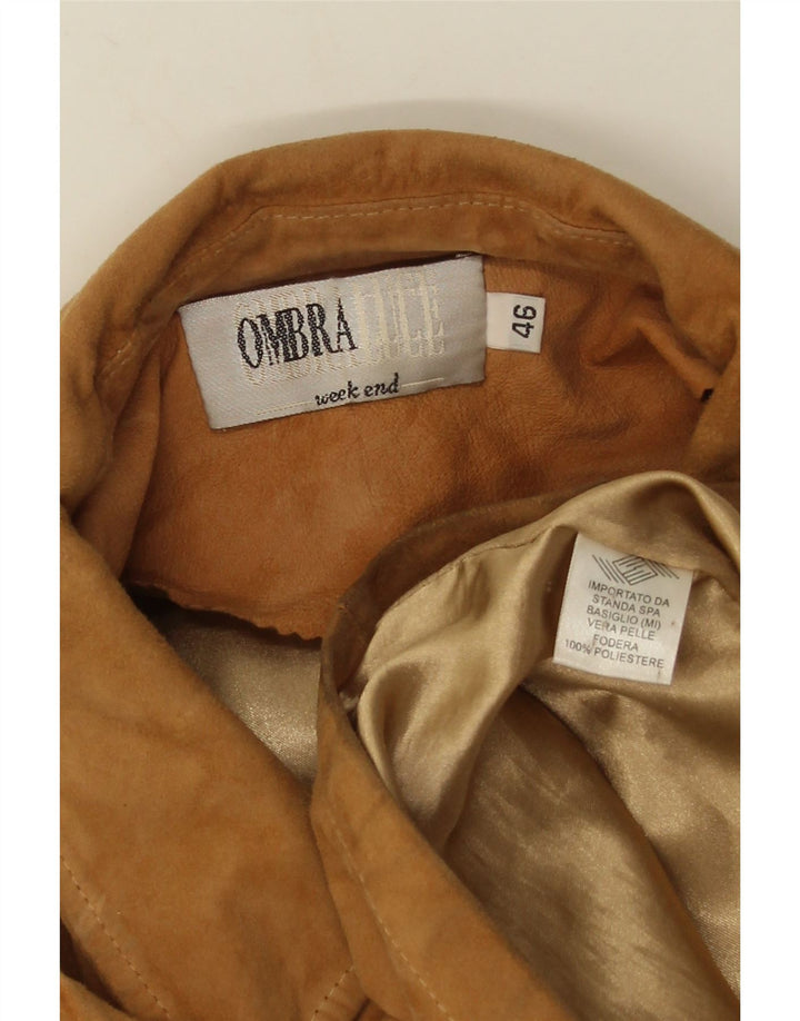 Ombraluce Herren Wildlederjacke IT 46 Großes braunes Leder