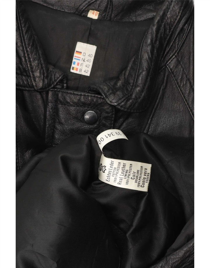 Vintage Damen Lederjacke EU 40 Medium Schwarz