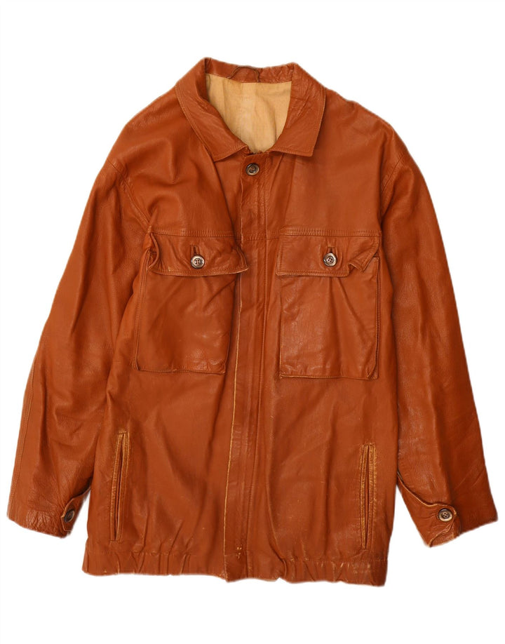 Vintage Herren Lederjacke UK 36 Kleines braunes Leder