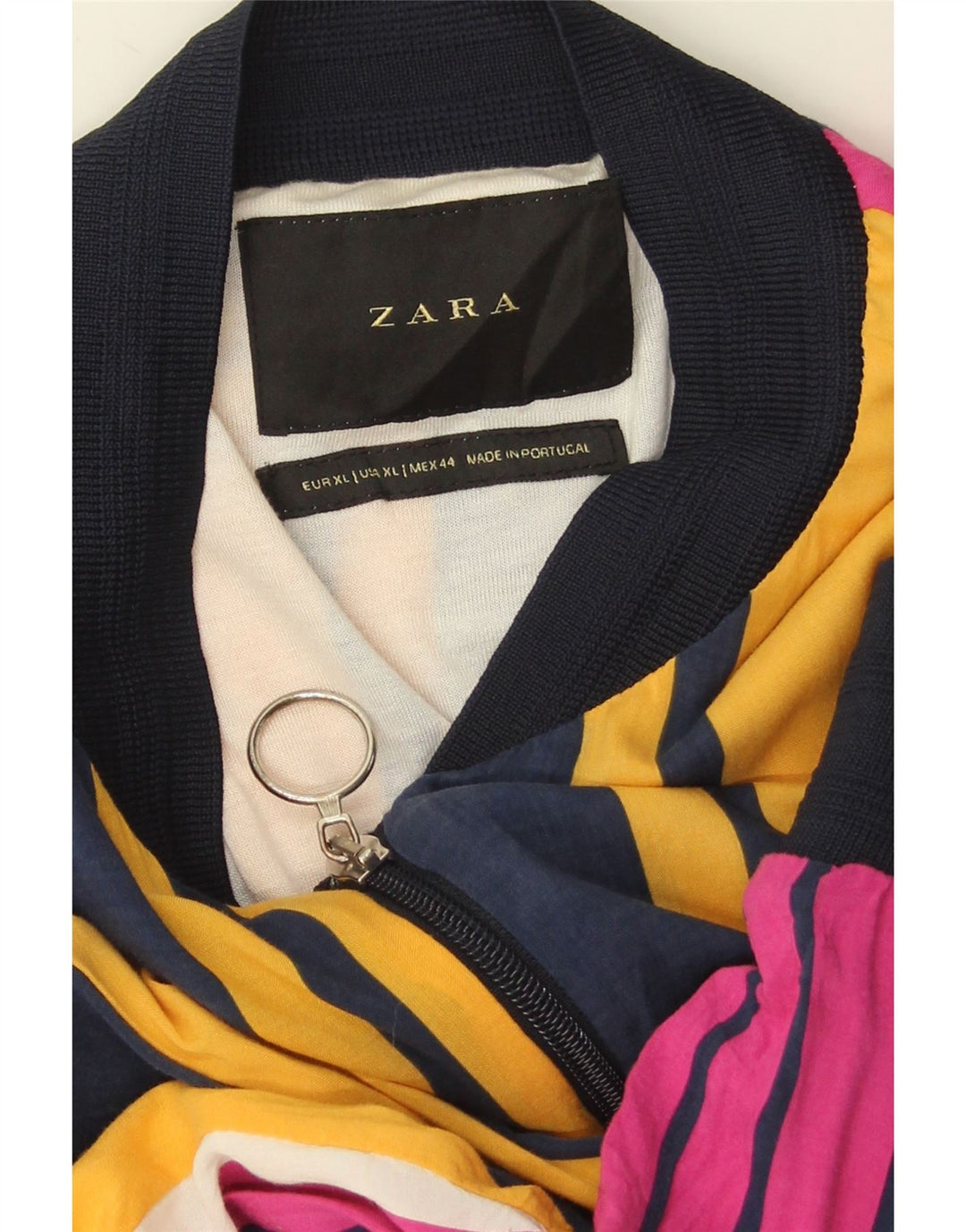 Zara Herren Bomberjacke UK 42 XL Mehrfarbig gestreift