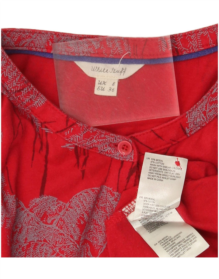 White Stuff Damen-Hemdbluse, Größe S, Rot, Blumenmuster, Modal