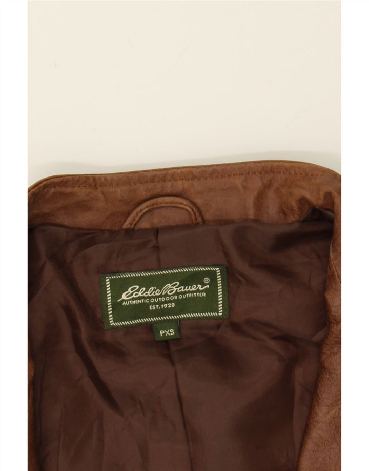 EDDIE BAUER Womens Petite Leather Jacket UK 6 XS Brown Vintage Eddie Bauer and Second-Hand Eddie Bauer from Messina Hembry 