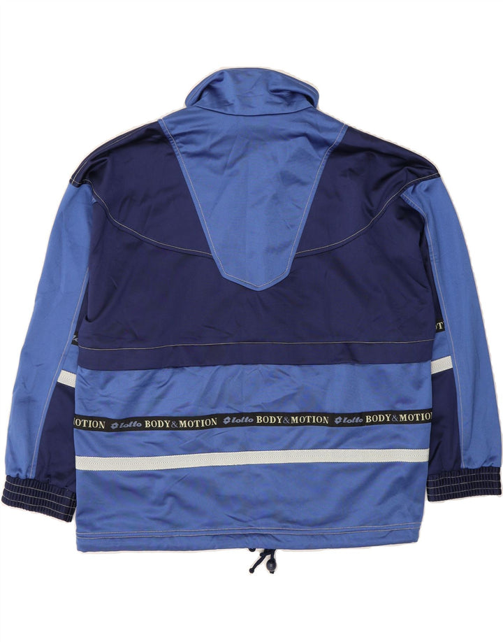 LOTTO Mens Graphic Tracksuit Top Jacket Large Navy Blue Colourblock Vintage Lotto and Second-Hand Lotto from Messina Hembry 