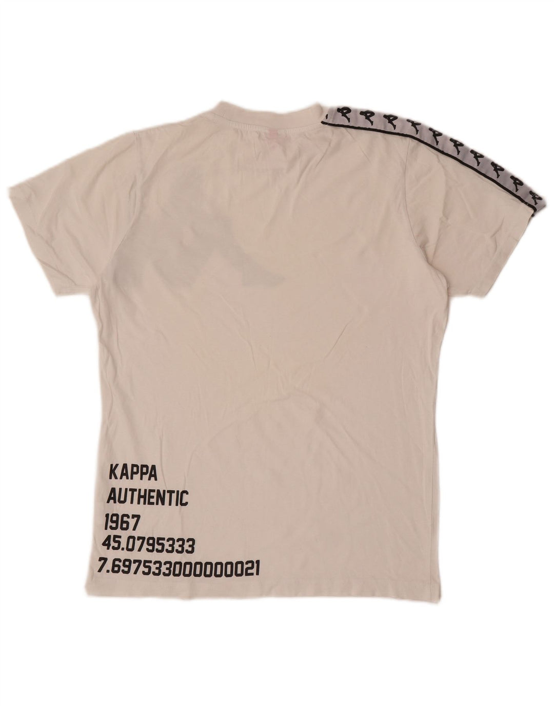 Kappa Herren-T-Shirt mit Grafik, Größe S, weiße Baumwolle