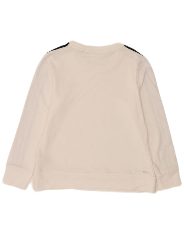 Adidas Damen Climalite Sweatshirt Pullover UK 12/14 Mittelweißes Polyester