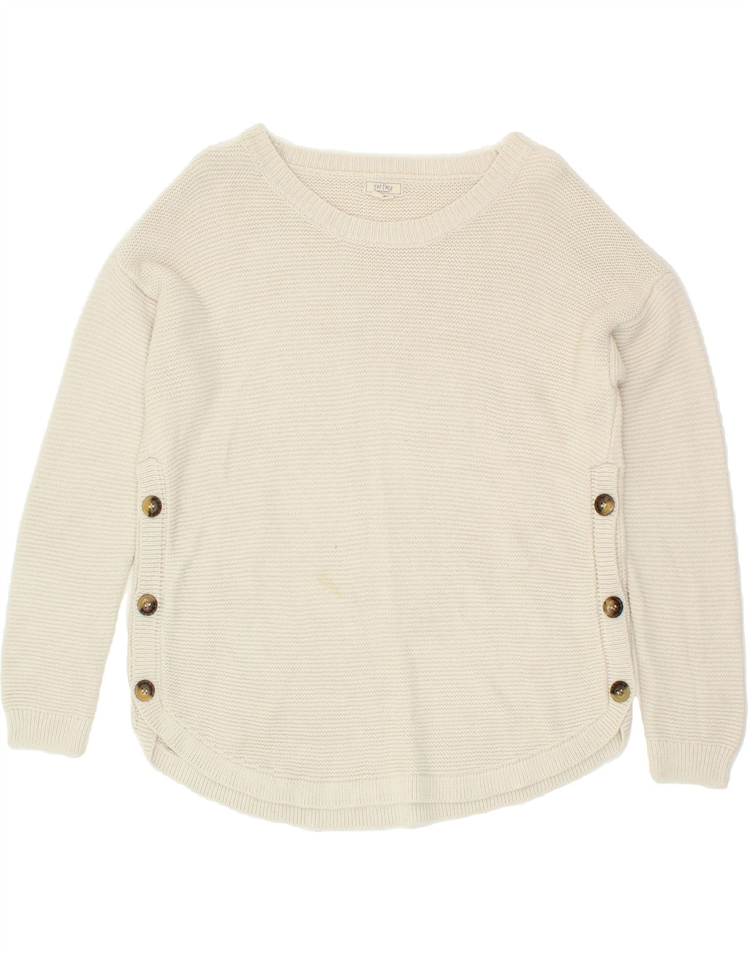 FAT FACE Womens Boat Neck Jumper Sweater UK 12 Medium White Acrylic Vintage Fat Face and Second-Hand Fat Face from Messina Hembry 