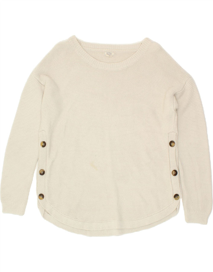 FAT FACE Womens Boat Neck Jumper Sweater UK 12 Medium White Acrylic Vintage Fat Face and Second-Hand Fat Face from Messina Hembry 