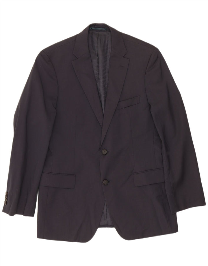Hugo Boss Herren-Blazer mit 2 Knöpfen, EU 48, mittelmarineblaue Schurwolle