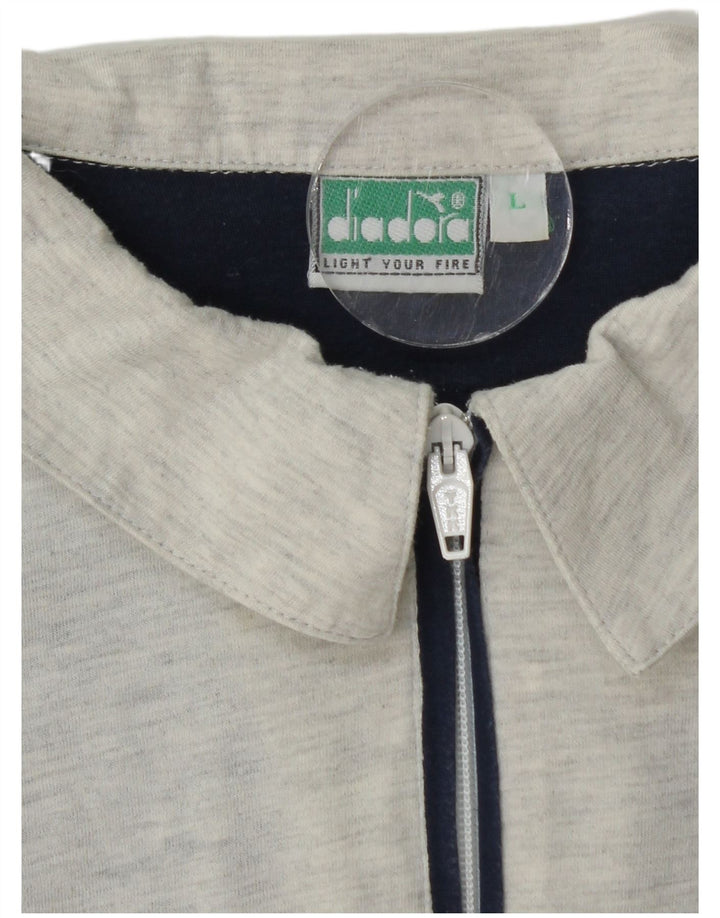 DIADORA Herren-Poloshirt mit Grafik, groß, marineblau, Colourblock-Baumwolle