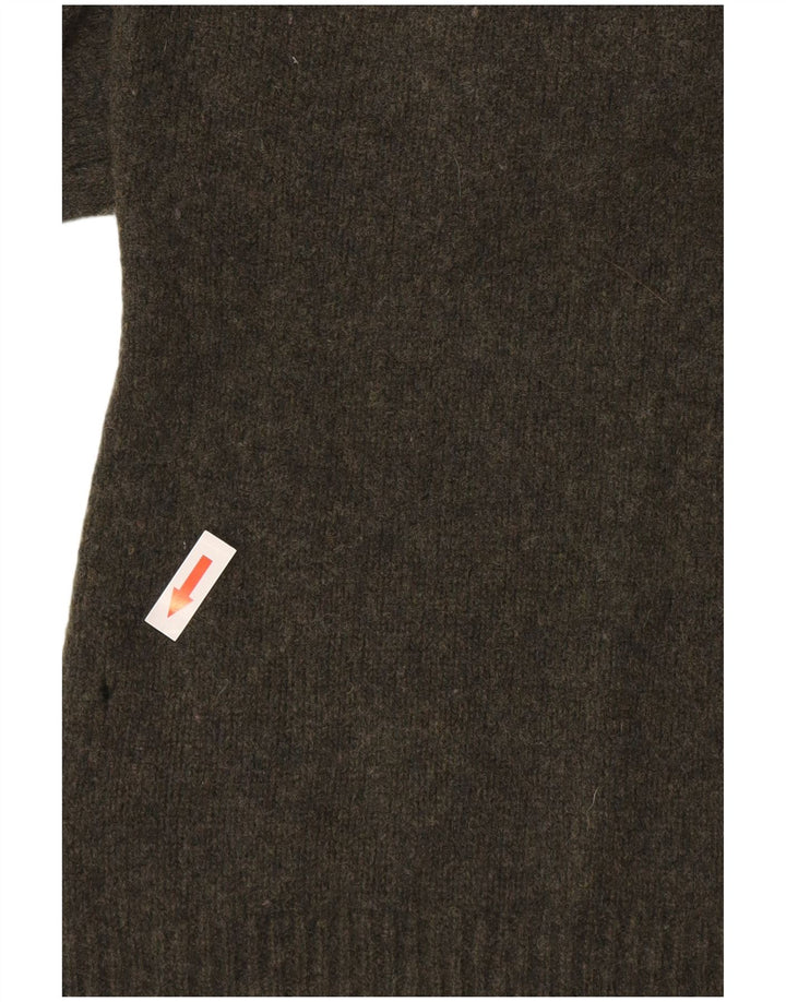 Massimo Dutti Damen-Pullover mit Rollkragen, Gr. 14, große grüne Wolle