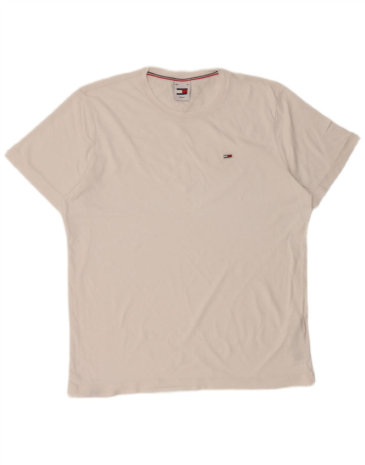Tommy Hilfiger Herren T-Shirt Top aus mittelweißer Baumwolle