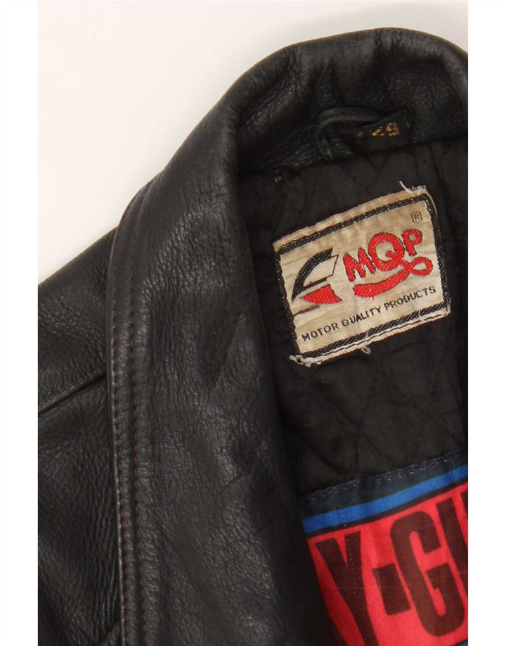 MQP Herren Motorrad Leder Bikerjacke IT 52 XL Schwarz