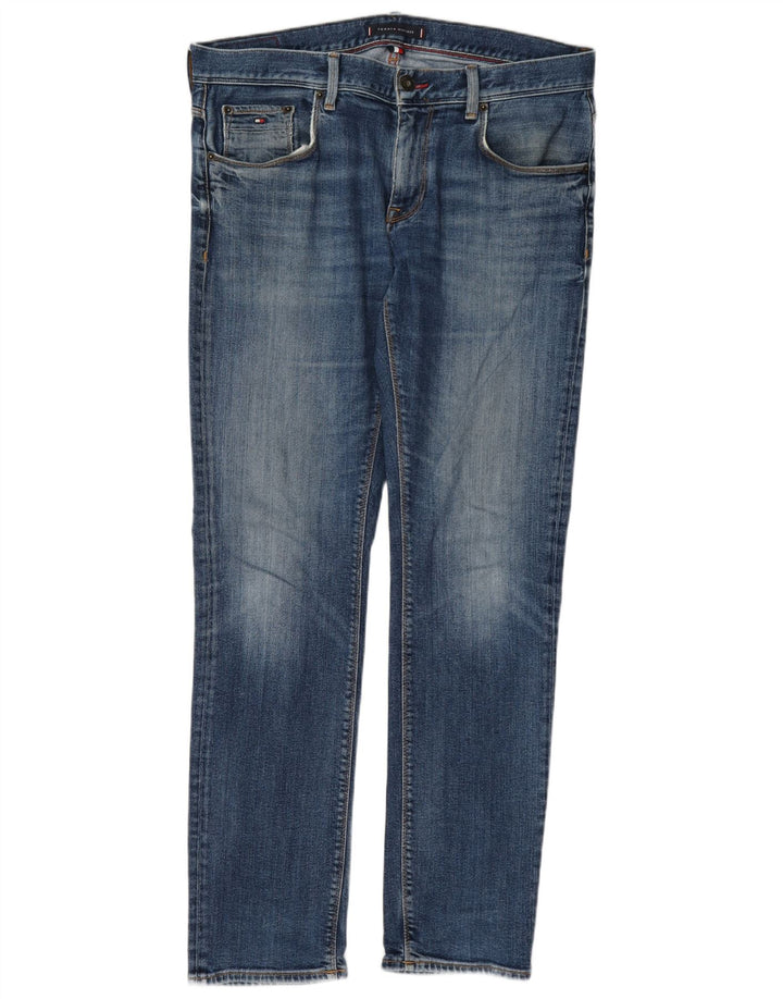 Tommy Hilfiger Herren Slim Jeans W36 L30 Blaue Baumwolle
