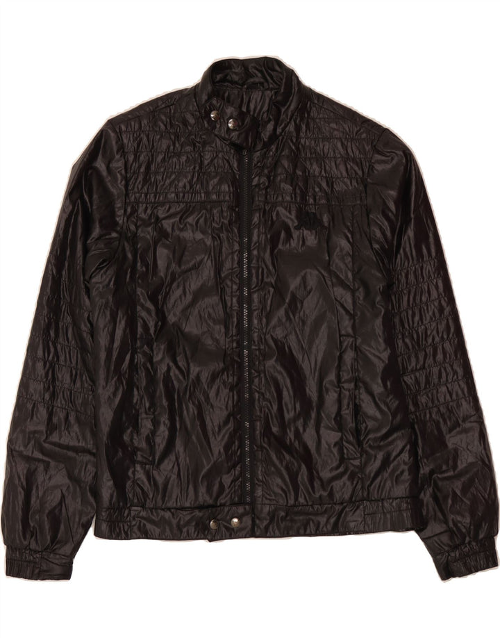 KAPPA Mens Bomber Jacket UK 38 Medium Black Polyester Vintage Kappa and Second-Hand Kappa from Messina Hembry 