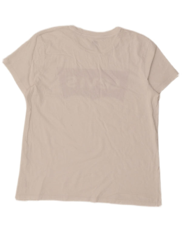 Levi's Damen Grafik-T-Shirt-Oberteil UK 16 Large Weiß