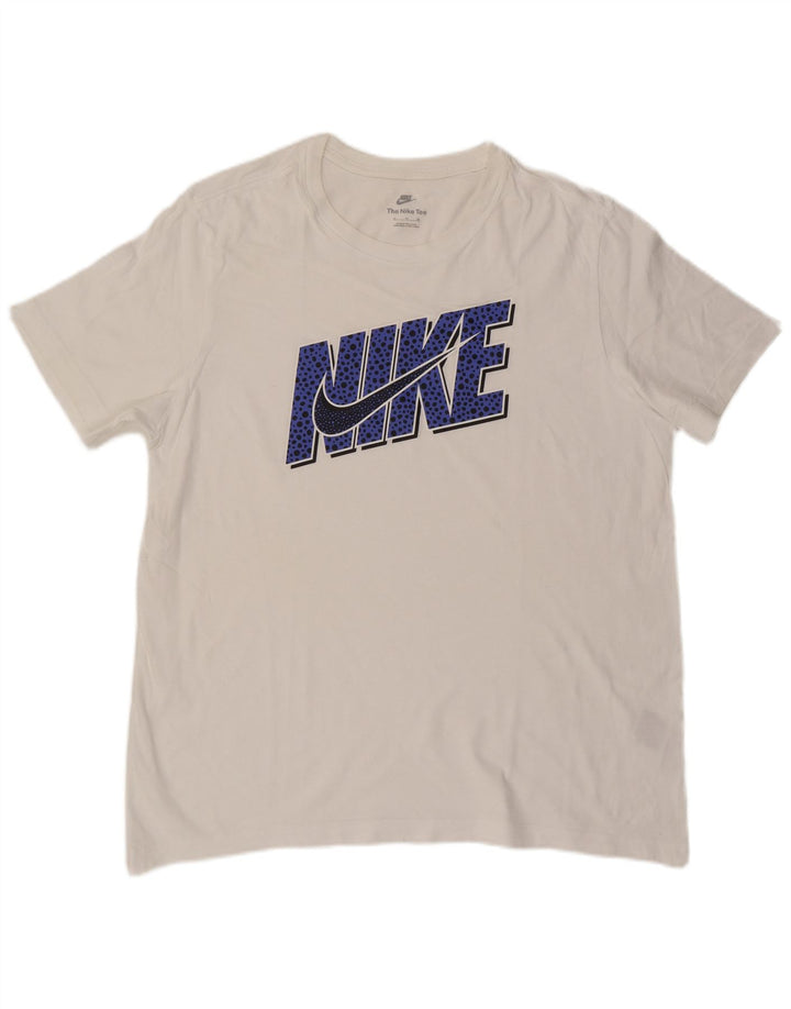 Nike Herren-T-Shirt mit Grafik, XL, weiße Baumwolle