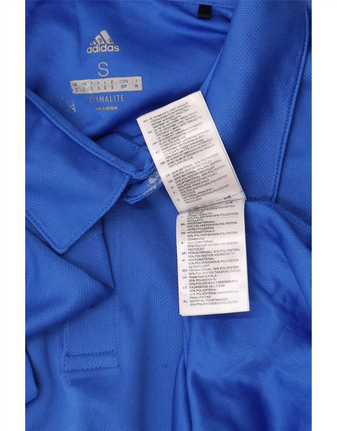 Adidas Herren Climalite Poloshirt Small Blau Polyester