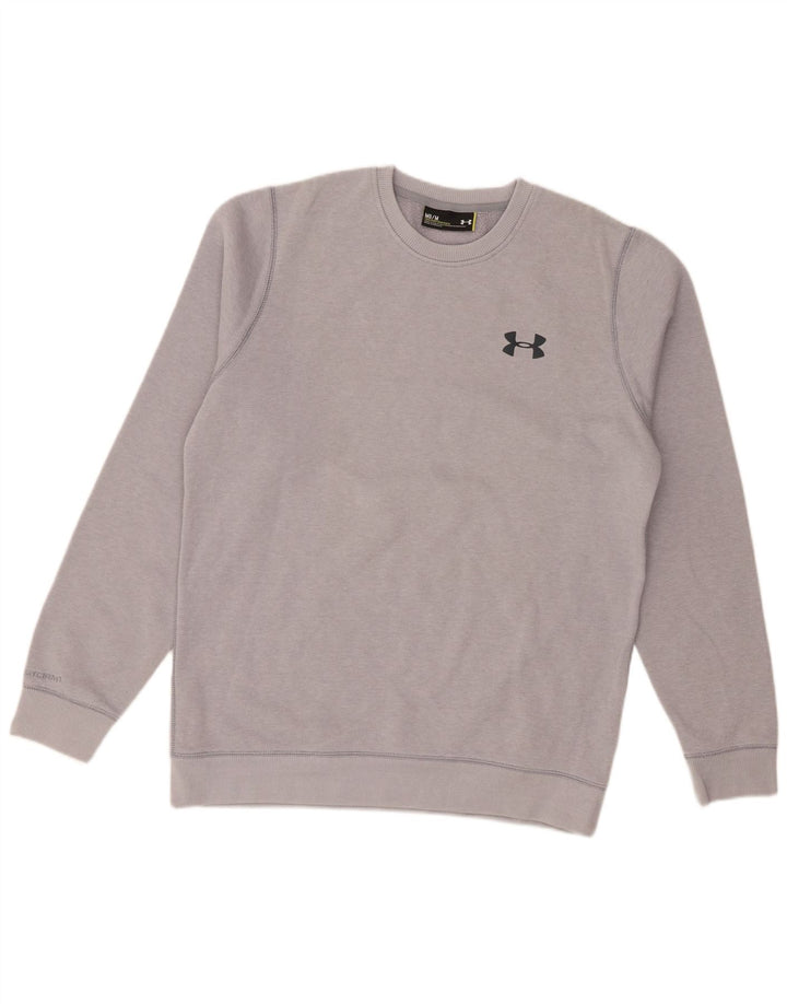 Under Armour Herren-Sweatshirt-Pullover aus mittelgrauer Baumwolle