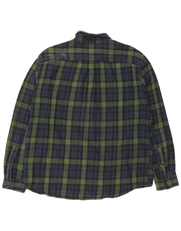Jack Wills Herren-Flanellhemd mit klassischer Passform, groß, marineblau, kariert, Baumwolle