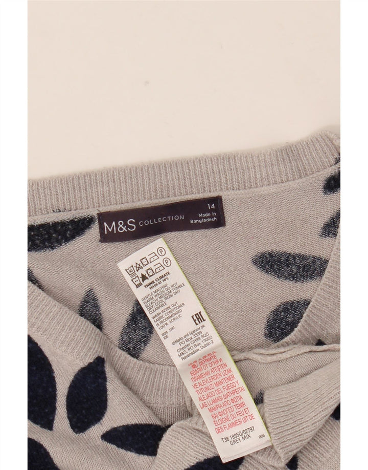 Marks & Spencer Damen-Pullover mit U-Boot-Ausschnitt, Gr. 14, Grau