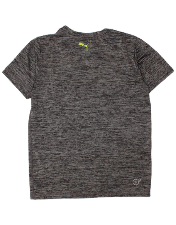 Puma Grafik-T-Shirt für Jungen, 7–8 Jahre, Größe S, grau geflecktes Polyester