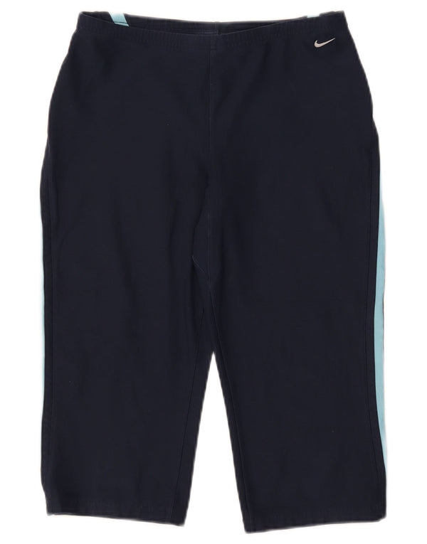 Nike Damen Dri Fit Sport Shorts UK 10/12 Medium Marineblau Farbblock