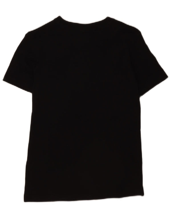 Champion Womens Graphic T-Shirt Top UK 6 XS Schwarz Baumwolle