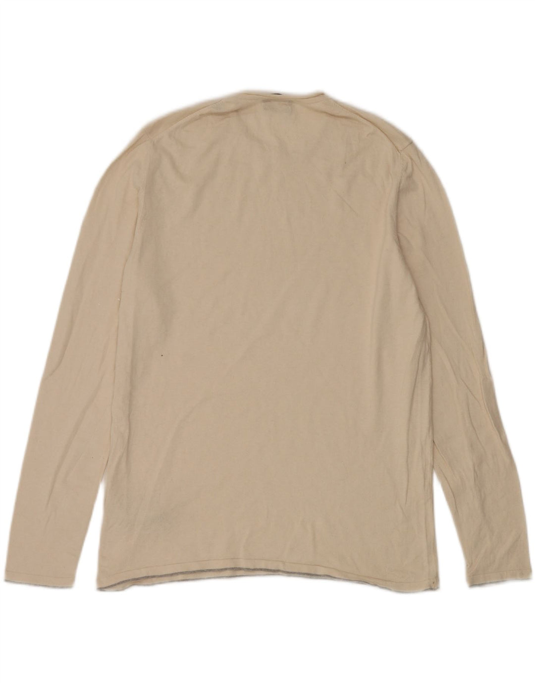 Massimo Dutti Damen Top Langarm UK 18 XL Beige Baumwolle